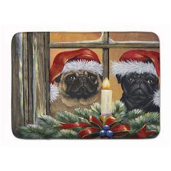 Carolines Treasures 19 x 27 in. Pug Christmas Anticipation Machine Washable Memory Foam Mat PPP3268RUG - main